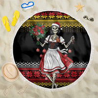 Dirndl Skeleton Dance Beach Blanket Bavarian Gothic Christmas - Wonder Print Shop