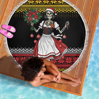 Dirndl Skeleton Dance Beach Blanket Bavarian Gothic Christmas - Wonder Print Shop