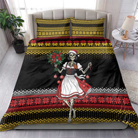 Dirndl Skeleton Dance Bedding Set Bavarian Gothic Christmas - Wonder Print Shop