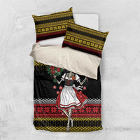 Dirndl Skeleton Dance Bedding Set Bavarian Gothic Christmas - Wonder Print Shop