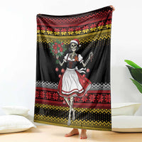 Dirndl Skeleton Dance Blanket Bavarian Gothic Christmas - Wonder Print Shop