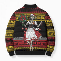 Dirndl Skeleton Dance Bomber Puffer Jacket Bavarian Gothic Christmas - Wonder Print Shop