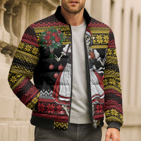 Dirndl Skeleton Dance Bomber Puffer Jacket Bavarian Gothic Christmas - Wonder Print Shop