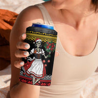 Dirndl Skeleton Dance 4 in 1 Can Cooler Tumbler Bavarian Gothic Christmas - Wonder Print Shop