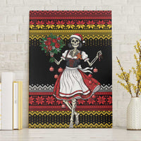 Dirndl Skeleton Dance Canvas Wall Art Bavarian Gothic Christmas - Wonder Print Shop