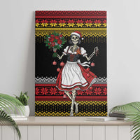 Dirndl Skeleton Dance Canvas Wall Art Bavarian Gothic Christmas - Wonder Print Shop