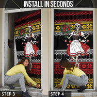 Dirndl Skeleton Dance Door Cover Bavarian Gothic Christmas - Wonder Print Shop