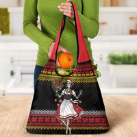 Dirndl Skeleton Dance Grocery Bag Bavarian Gothic Christmas - Wonder Print Shop