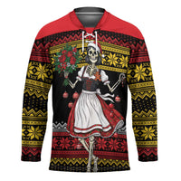 Dirndl Skeleton Dance Hockey Jersey Bavarian Gothic Christmas - Wonder Print Shop
