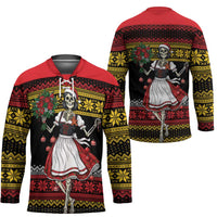 Dirndl Skeleton Dance Hockey Jersey Bavarian Gothic Christmas - Wonder Print Shop