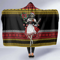 Dirndl Skeleton Dance Hooded Blanket Bavarian Gothic Christmas - Wonder Print Shop