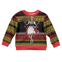 Dirndl Skeleton Dance Kid Ugly Christmas Sweater Bavarian Gothic Christmas - Wonder Print Shop