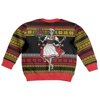 Dirndl Skeleton Dance Kid Ugly Christmas Sweater Bavarian Gothic Christmas - Wonder Print Shop