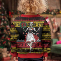 Dirndl Skeleton Dance Kid Ugly Christmas Sweater Bavarian Gothic Christmas - Wonder Print Shop