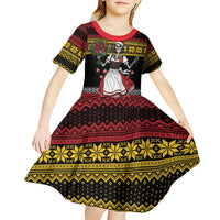 Dirndl Skeleton Dance Kid Short Sleeve Dress Bavarian Gothic Christmas - Wonder Print Shop