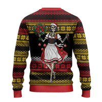 Dirndl Skeleton Dance Ugly Christmas Sweater Bavarian Gothic Christmas - Wonder Print Shop