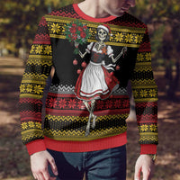 Dirndl Skeleton Dance Ugly Christmas Sweater Bavarian Gothic Christmas - Wonder Print Shop