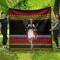 Dirndl Skeleton Dance Quilt Bavarian Gothic Christmas - Wonder Print Shop