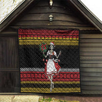 Dirndl Skeleton Dance Quilt Bavarian Gothic Christmas - Wonder Print Shop