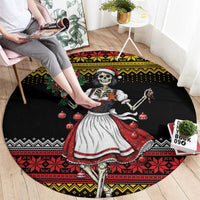 Dirndl Skeleton Dance Round Carpet Bavarian Gothic Christmas - Wonder Print Shop