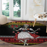 Dirndl Skeleton Dance Round Carpet Bavarian Gothic Christmas - Wonder Print Shop