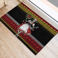 Dirndl Skeleton Dance Rubber Doormat Bavarian Gothic Christmas - Wonder Print Shop