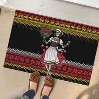 Dirndl Skeleton Dance Rubber Doormat Bavarian Gothic Christmas - Wonder Print Shop