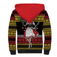 Dirndl Skeleton Dance Sherpa Hoodie Bavarian Gothic Christmas - Wonder Print Shop