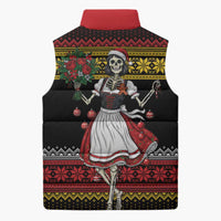 Dirndl Skeleton Dance Sleeveless Puffer Jacket Bavarian Gothic Christmas - Wonder Print Shop