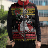 Dirndl Skeleton Dance Sleeveless Puffer Jacket Bavarian Gothic Christmas - Wonder Print Shop