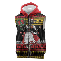 Dirndl Skeleton Dance Sleeveless Zip Hoodie Bavarian Gothic Christmas - Wonder Print Shop