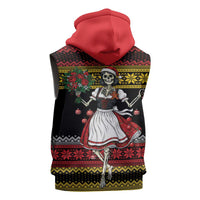 Dirndl Skeleton Dance Sleeveless Zip Hoodie Bavarian Gothic Christmas - Wonder Print Shop