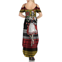 Dirndl Skeleton Dance Summer Maxi Dress Bavarian Gothic Christmas - Wonder Print Shop