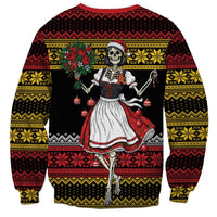 Dirndl Skeleton Dance Sweatshirt Bavarian Gothic Christmas - Wonder Print Shop