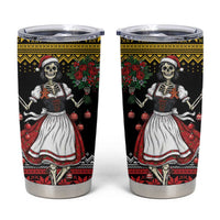 Dirndl Skeleton Dance Tumbler Cup Bavarian Gothic Christmas - Wonder Print Shop