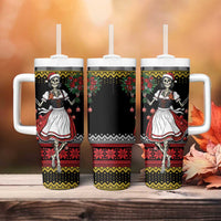 Dirndl Skeleton Dance Tumbler With Handle Bavarian Gothic Christmas - Wonder Print Shop