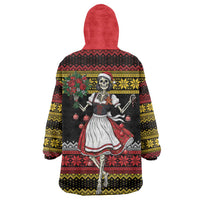 Dirndl Skeleton Dance Wearable Blanket Hoodie Bavarian Gothic Christmas - Wonder Print Shop