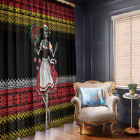 Dirndl Skeleton Dance Window Curtain Bavarian Gothic Christmas - Wonder Print Shop