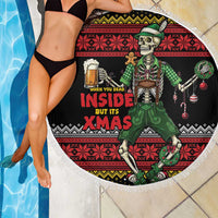 Lederhosen Skeleton Dance Beach Blanket Bavarian Gothic Christmas - Wonder Print Shop