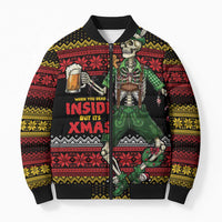 Lederhosen Skeleton Dance Bomber Puffer Jacket Bavarian Gothic Christmas - Wonder Print Shop