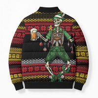 Lederhosen Skeleton Dance Bomber Puffer Jacket Bavarian Gothic Christmas - Wonder Print Shop