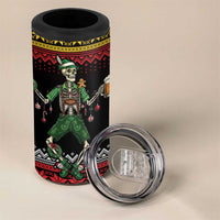Lederhosen Skeleton Dance 4 in 1 Can Cooler Tumbler Bavarian Gothic Christmas - Wonder Print Shop
