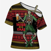 Lederhosen Skeleton Dance Cross Shoulder Shirt Bavarian Gothic Christmas - Wonder Print Shop