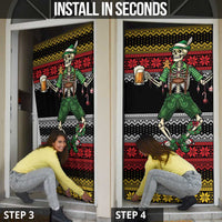 Lederhosen Skeleton Dance Door Cover Bavarian Gothic Christmas - Wonder Print Shop