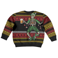 Lederhosen Skeleton Dance Kid Ugly Christmas Sweater Bavarian Gothic Christmas - Wonder Print Shop
