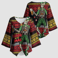 Lederhosen Skeleton Dance Kimono Sleeve Blouse Bavarian Gothic Christmas - Wonder Print Shop
