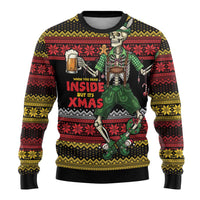 Lederhosen Skeleton Dance Ugly Christmas Sweater Bavarian Gothic Christmas - Wonder Print Shop