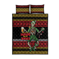 Lederhosen Skeleton Dance Quilt Bed Set Bavarian Gothic Christmas - Wonder Print Shop