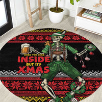 Lederhosen Skeleton Dance Round Carpet Bavarian Gothic Christmas - Wonder Print Shop