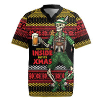 Lederhosen Skeleton Dance Rugby Jersey Bavarian Gothic Christmas - Wonder Print Shop